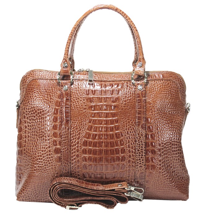 Сумка жен., н/к, размер 40х28х5(10) см, цвет рыжий кайман/лак