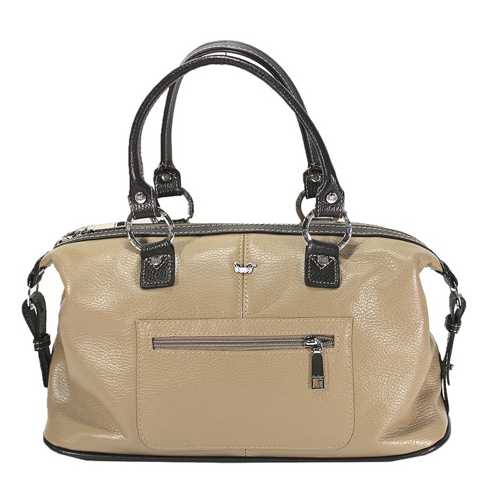 Сумка жен., н/к, размер 38х22х15 см, цвет бежевый флоттер/коричневый флоттер