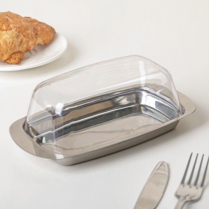 Маслёнка с пластиковой крышкой, 20х11х7 см