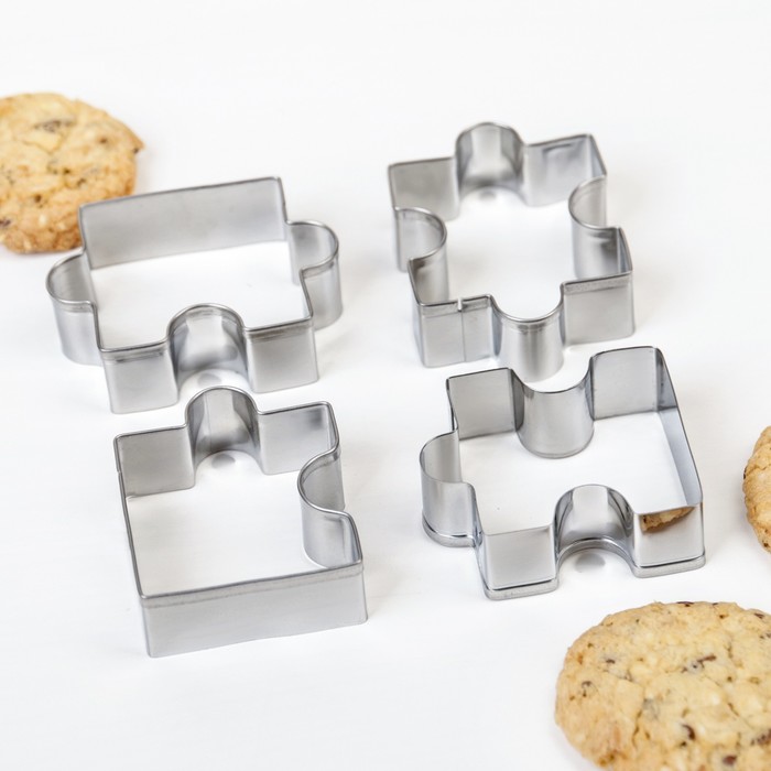 Набор форм для вырезания печенья "Пазл", 4 шт