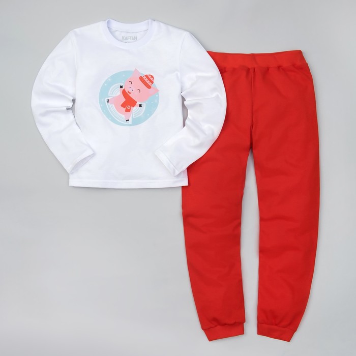Костюм домашний (джемпер и брюки) KAFTAN "Радость", рост 122-128 см (34), 7-8 лет, 100% хлопок