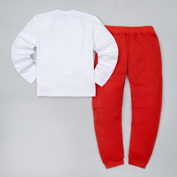 Костюм (джемпер, брюки) KAFTAN "Дома всегда тепло", бел., красный, р. 134-140 см (36)