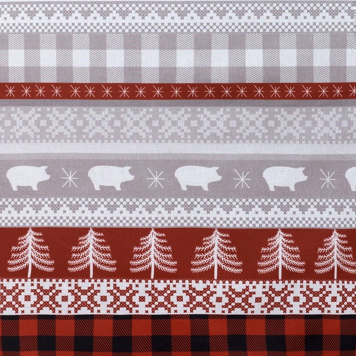 Постельное бельё "Этель" евро Winter pig 200*215 см, 220*240 см, 70*70 см - 2 шт, поплин