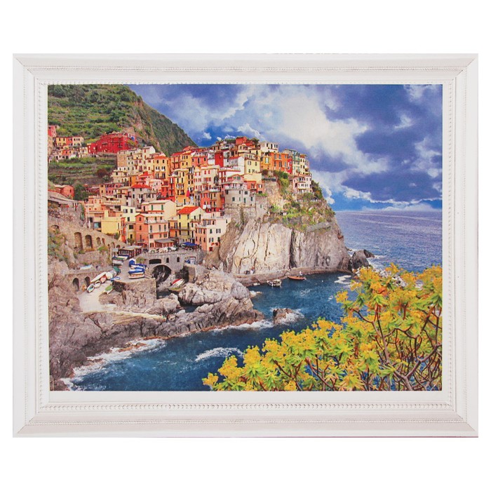 Роспись по холсту "Курорт" по номерам с красками по 3 мл+ кисти+инстр+крепеж 30*40