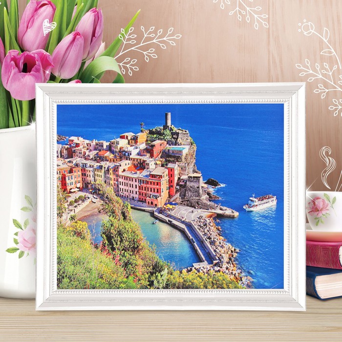 Роспись по холсту "Залив" по номерам с красками по 3 мл+ кисти+инстр+крепеж 30*40