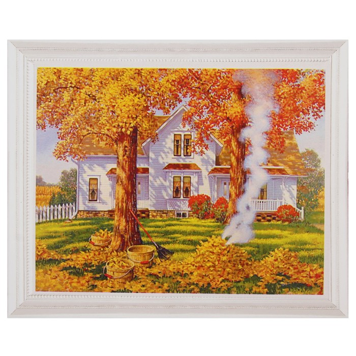 Роспись по холсту "Осень золотая" по номерам с красками по 3 мл+ кисти+инстр+крепеж 30*40