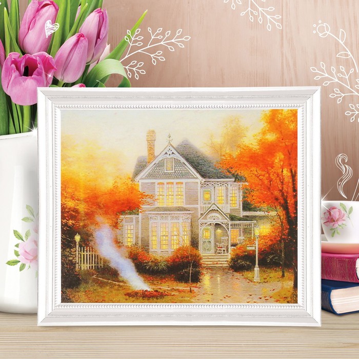 Роспись по холсту "Дом мечты" по номерам с красками по 3 мл+ кисти+инстр+крепеж 30*40