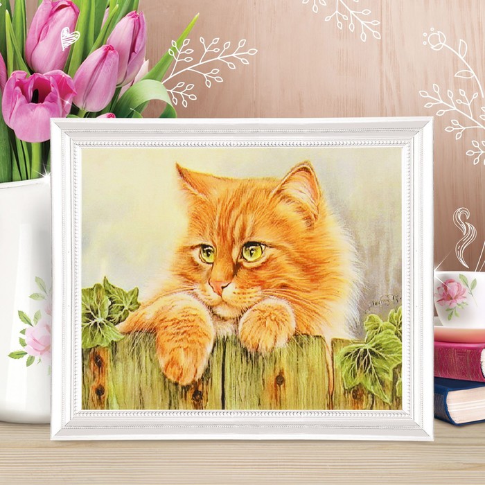 Роспись по холсту "Котяра" по номерам с красками по 3 мл+ кисти+инстр+крепеж 30*40