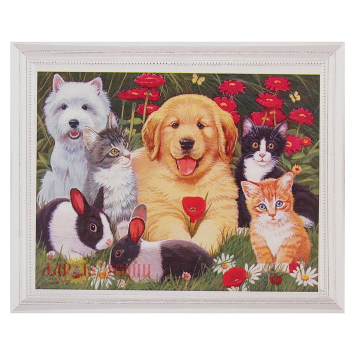 Роспись по холсту "Милашки" по номерам с красками по 3 мл+ кисти+инстр+крепеж 30*40