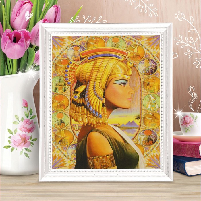 Роспись по холсту "Нефертити" по номерам с красками по 3 мл+ кисти+инстр+крепеж 30*40