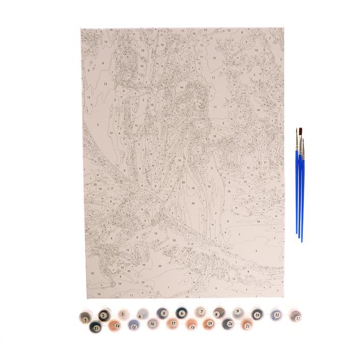 Роспись по холсту "Маг" по номерам с красками по 3 мл+ кисти+инстр+крепеж 30*40