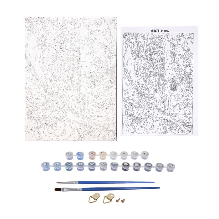 Роспись по холсту "Маг" по номерам с красками по 3 мл+ кисти+инстр+крепеж 30*40