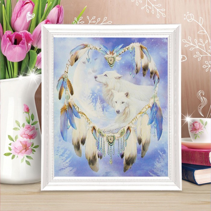 Роспись по холсту "Ловец снов" по номерам с красками по 3 мл+ кисти+инстр+крепеж 30*40