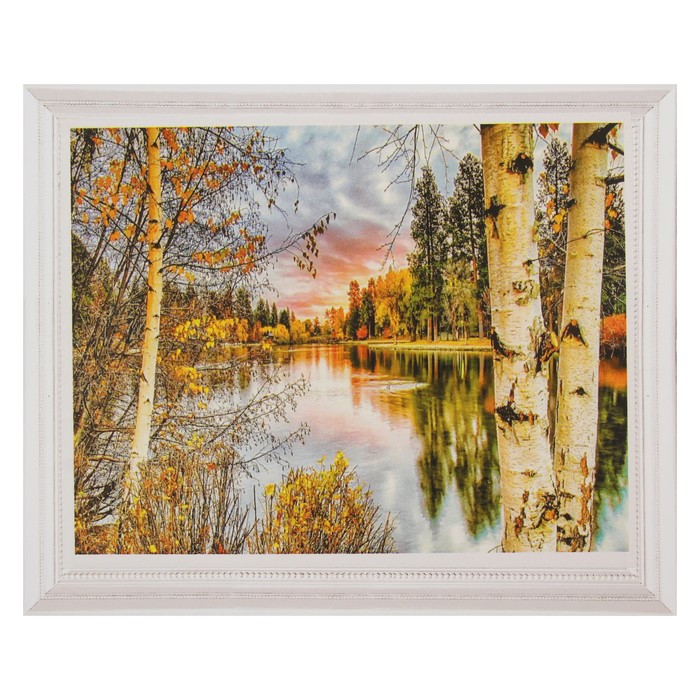 Роспись по холсту "Красота России" по номерам с красками по 3 мл+ кисти+инстр+крепеж 30*40