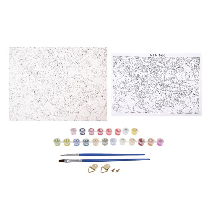 Роспись по холсту "Лето" по номерам с красками по 3 мл+ кисти+инстр+крепеж 30*40