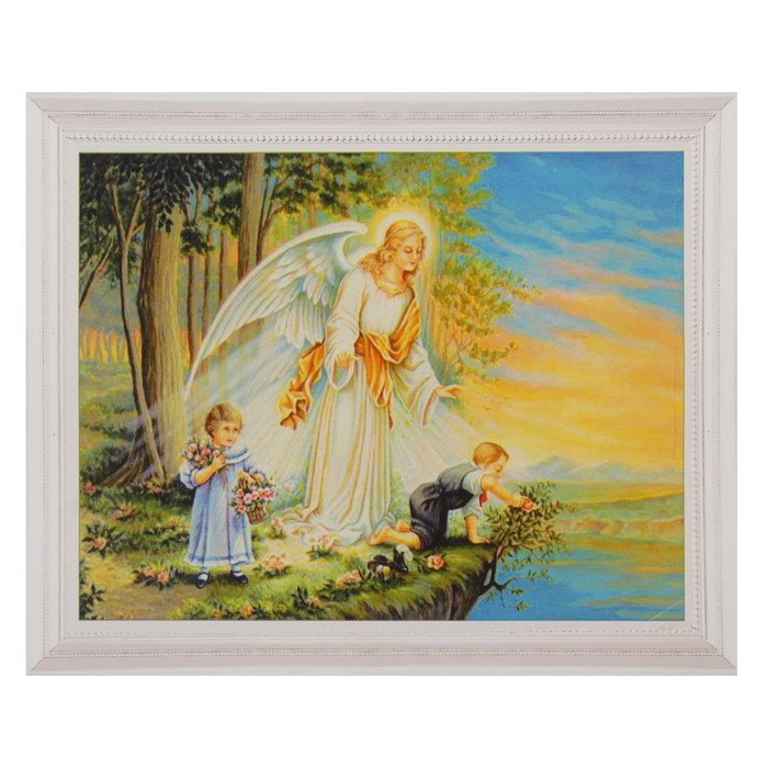 Роспись по холсту "Ангел хранитель" по номерам с красками по 3 мл+ кисти+инстр+крепеж 30*40