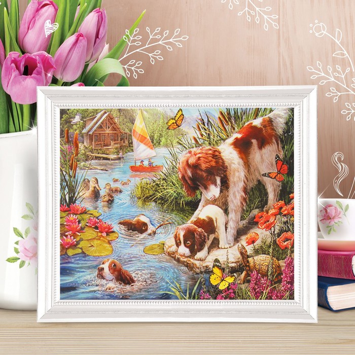 Роспись по холсту "Баловники" по номерам с красками по 3 мл+ кисти+инстр+крепеж 30*40