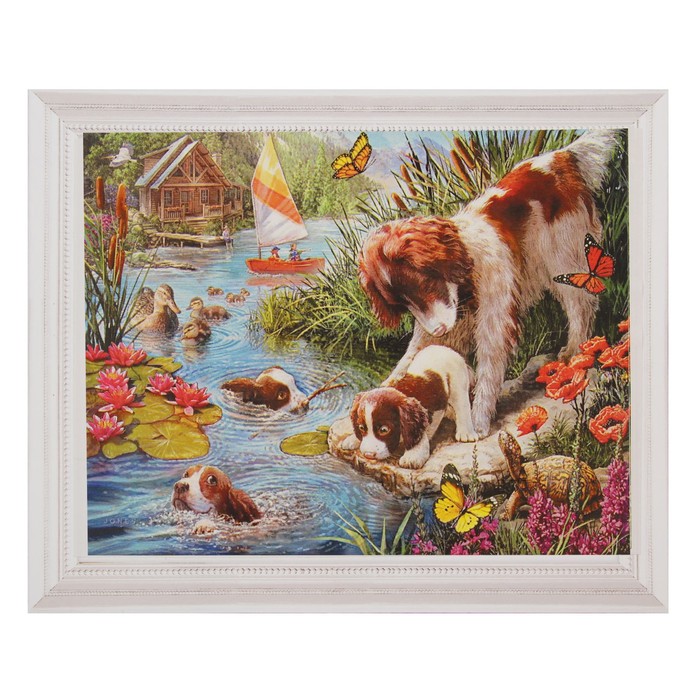 Роспись по холсту "Баловники" по номерам с красками по 3 мл+ кисти+инстр+крепеж 30*40