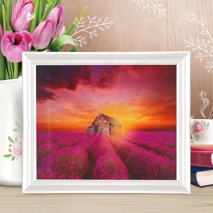 Роспись по холсту "Рассвет" по номерам с красками по 3 мл+ кисти+инстр+крепеж 30*40