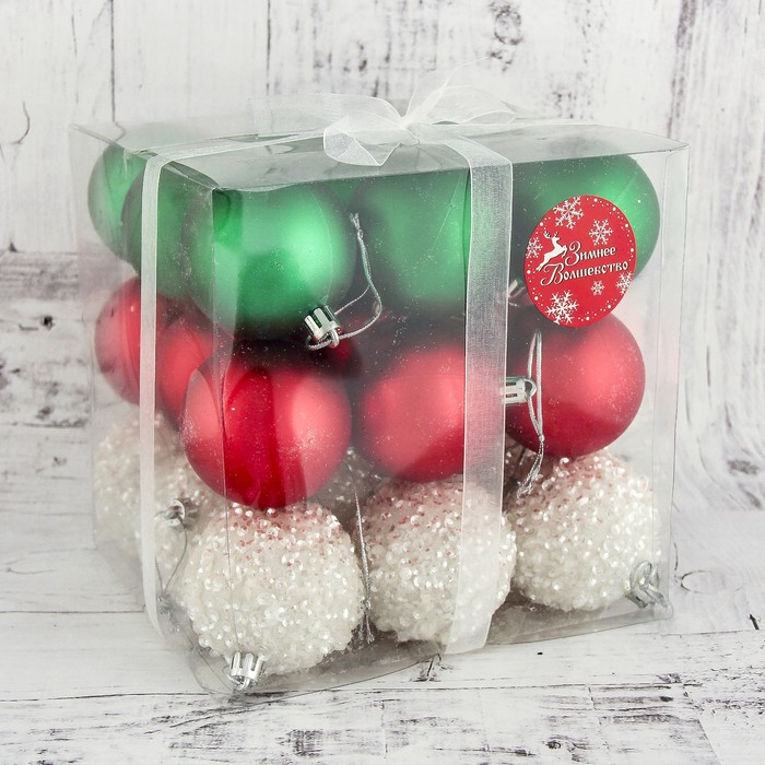 Набор шаров пластик d-6 см 27 шт "Франческо" микс