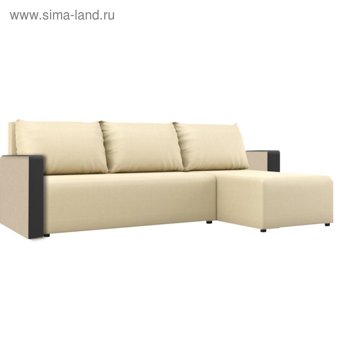 

Угловой диван «Алиса 3», еврокнижка, рогожка, цвет savana camel / мarvel dark brown