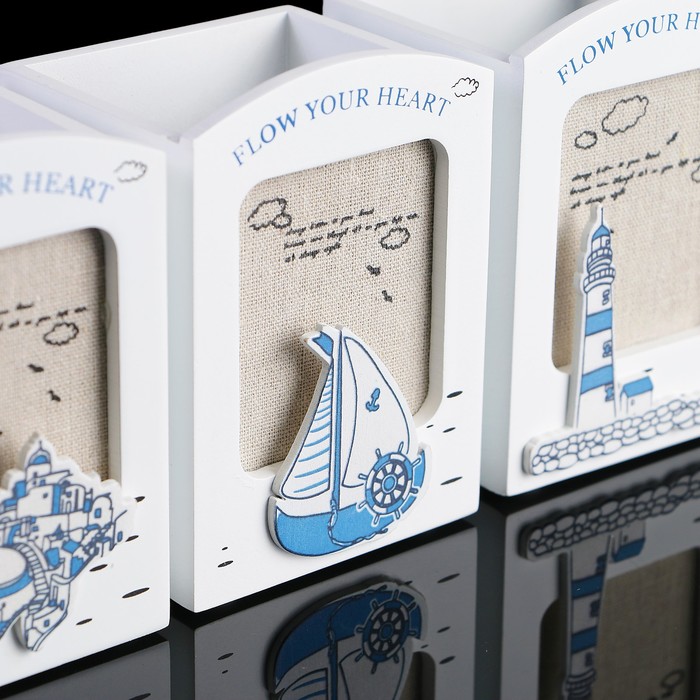 Органайзер настольный Flow your heart, в виде подставки, микс картинок, 7.5х8.5х12 см