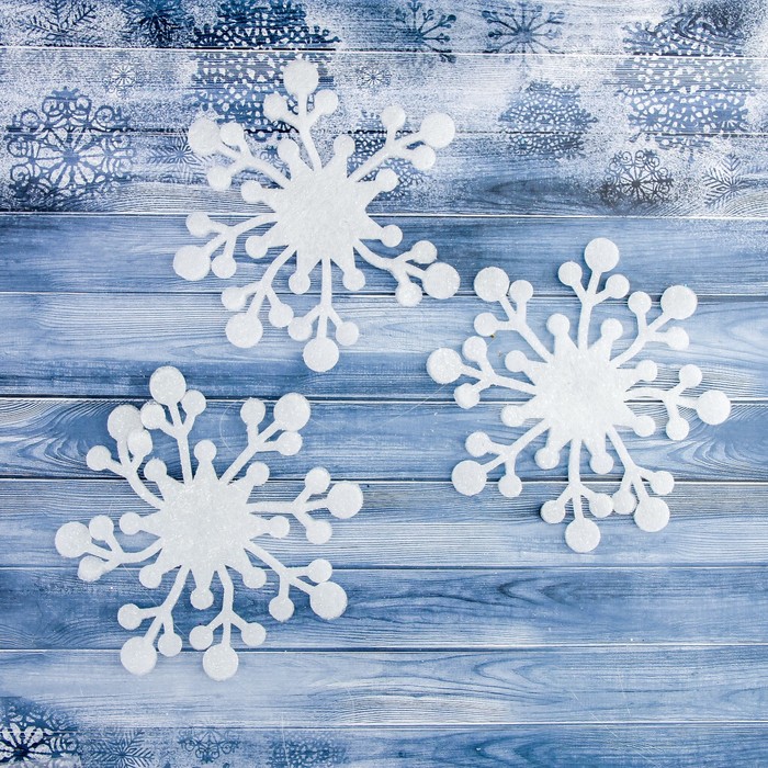 Украшение ёлочное "Снежинка с кружками" (набор 3 шт) 15*15 см