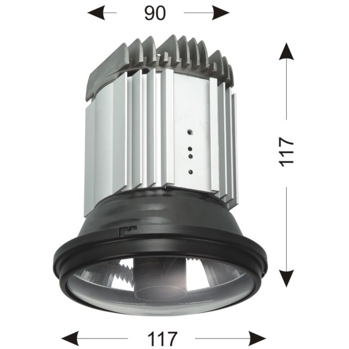 Светильник встраиваемый карданный IL.0006.0211, G12, 150 Вт, цвет титан, d=165мм