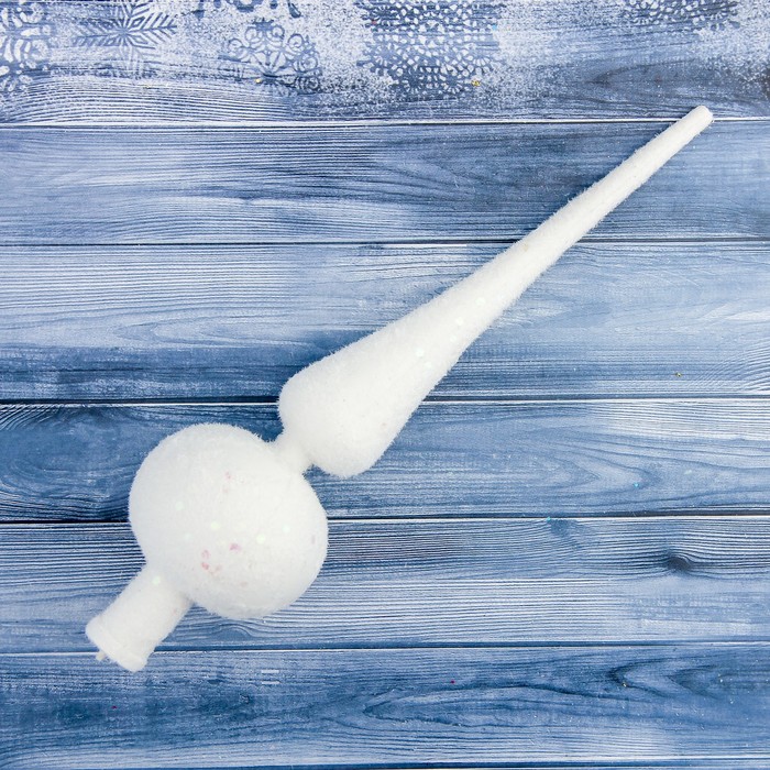 Наконечник "Блеск праздника" 6*25 см, белый