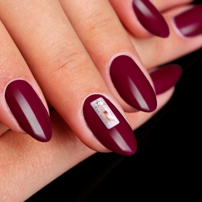 Декоративный элемент для ногтей «Прямоугольник», объёмный, 0,7x0,3см, 4шт, цвет розовый