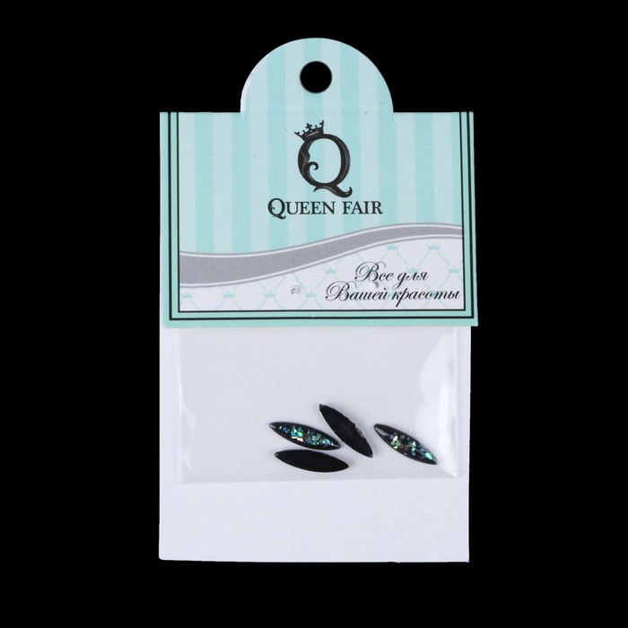 Декоративный элемент для ногтей «Лепесток», объёмный, 1x0,3см, 4шт, цвет чёрный