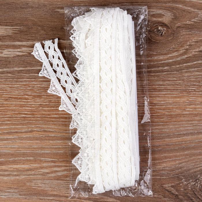 Кружево «Лейс», 35мм x 9,1±1м, цвет белый