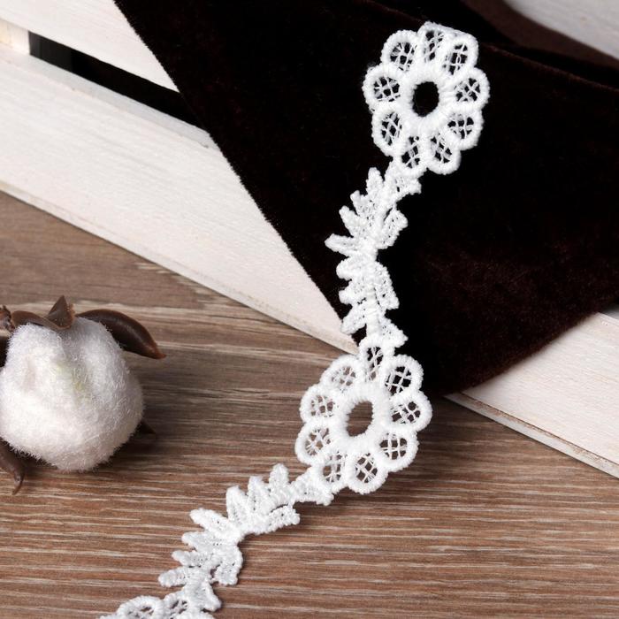 Кружево «Лейс», 30мм x 9,1±1м, цвет белый