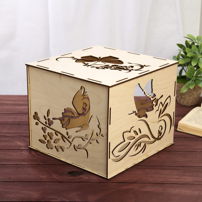 Шкатулка дерево "Резная" 25х25х20 см (набор 10 деталей)