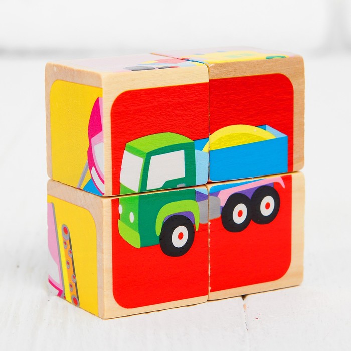 Кубики &quot;Машинки&quot;, 4 шт.