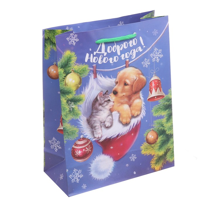 Пакет ламинированный вертикальный «Доброго Нового Года!», 18 × 23 × 8 см
