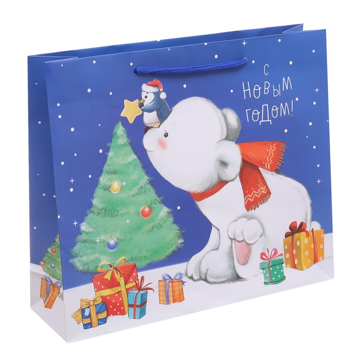 Пакет ламинированный горизонтальный «Приятных сюрпризов в Новом Году!», 23 × 27 × 8 см
