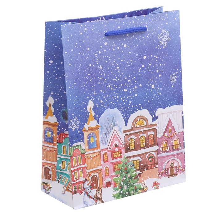 Пакет ламинированный вертикальный «Зима принесет счастья», 18 × 23 × 8 см