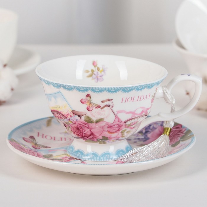 Чайная пара 220 мл "Выходной", блюдце 14,9 см