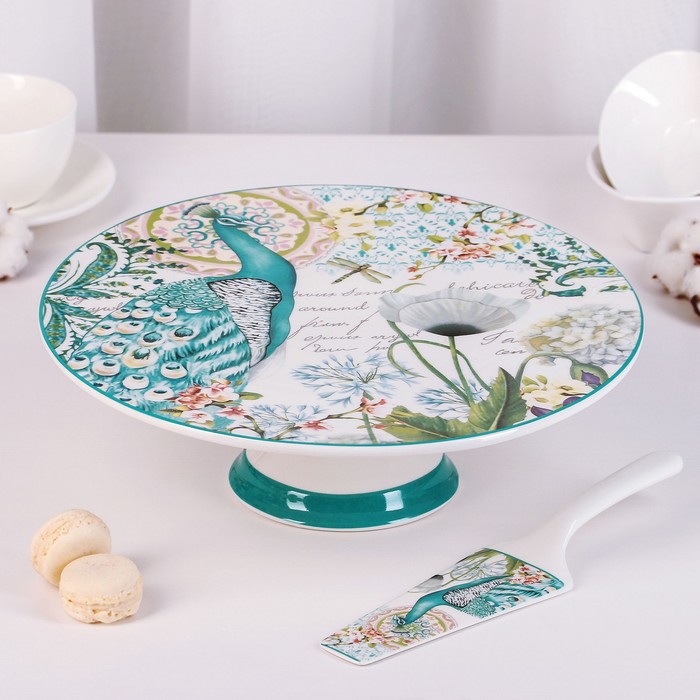 Подставка для торта 31 см &quot;Жар-птица&quot;, с лопаткой