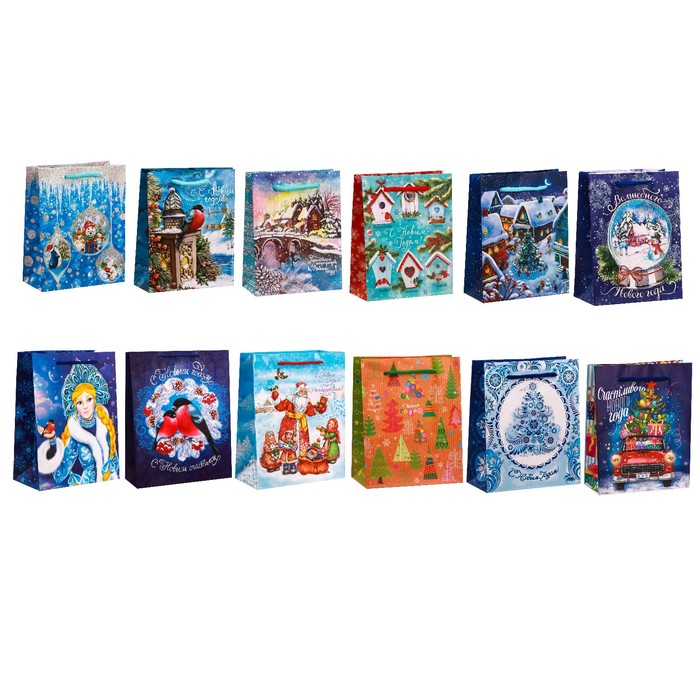 Набор пакетов микс «Снежный вечер», S 11 × 14 × 5 см