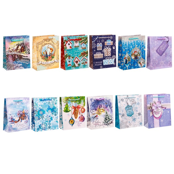 Набор пакетов микс «Новогодний огонек», MS 18 × 23 × 8 см