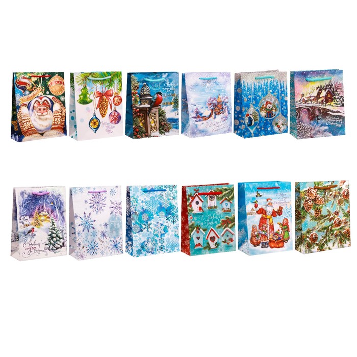 Набор пакетов микс «Снежная сказка», ML 27 × 23 × 8 см