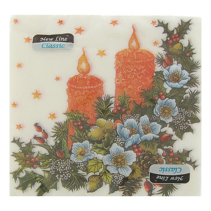 Салфетки бумажные Classic "Свечи", 1 слой, 33*33 см, 50 листов