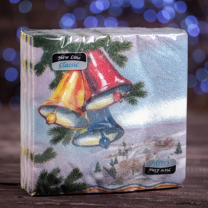 Салфетки бумажные Classic "Колокольчик", 1 слой, 33*33 см, 50 листов