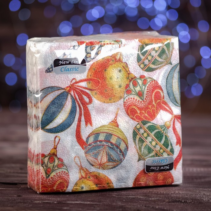 Салфетки бумажные Classic "Шарики", 1 слой, 33*33 см, 50 листов