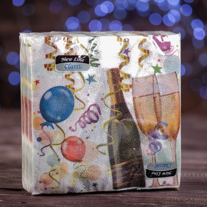 Салфетки бумажные Classic "Шампанское", 1 слой, 33*33 см, 50 листов