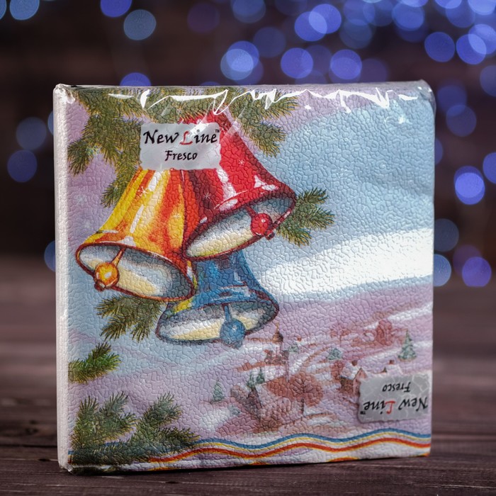 Салфетки бумажные Fresco "Колокольчик", 2 слоя, 33*33 см, 20 листов