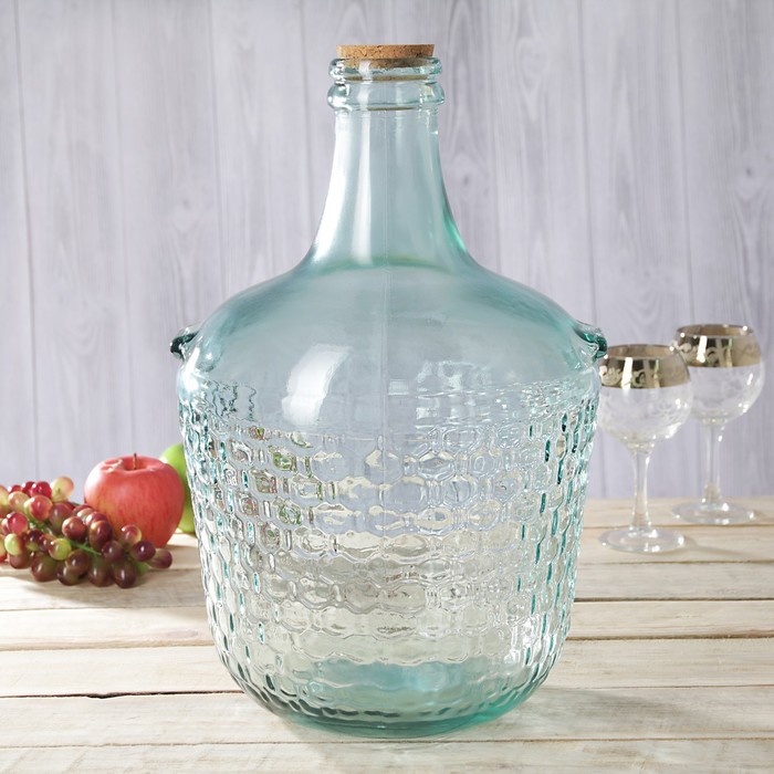 Бутылка стеклянная "Garrafa cabernet" 12 л с пробкой УЦЕНКА