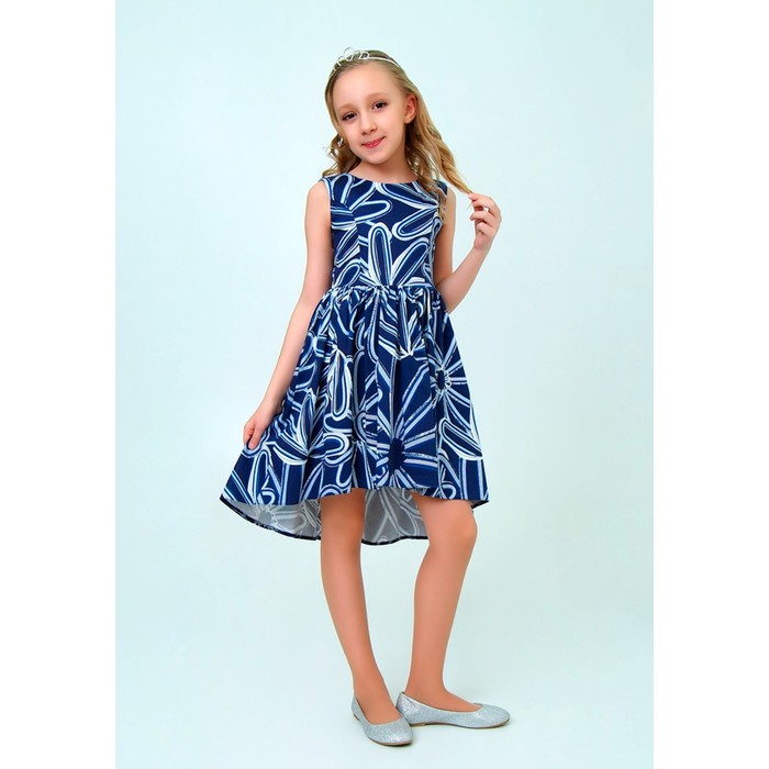 Платье для девочки, рост 164 см, цвет тёмно-синий